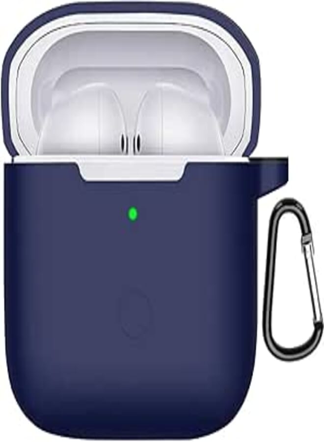 USTIYA Case for Xiaomi Mi Redmi Buds 3 Case Silicone Protective Cover Case Anti-Shock with Keychain Carabiner Headphone Accessories (Blue)